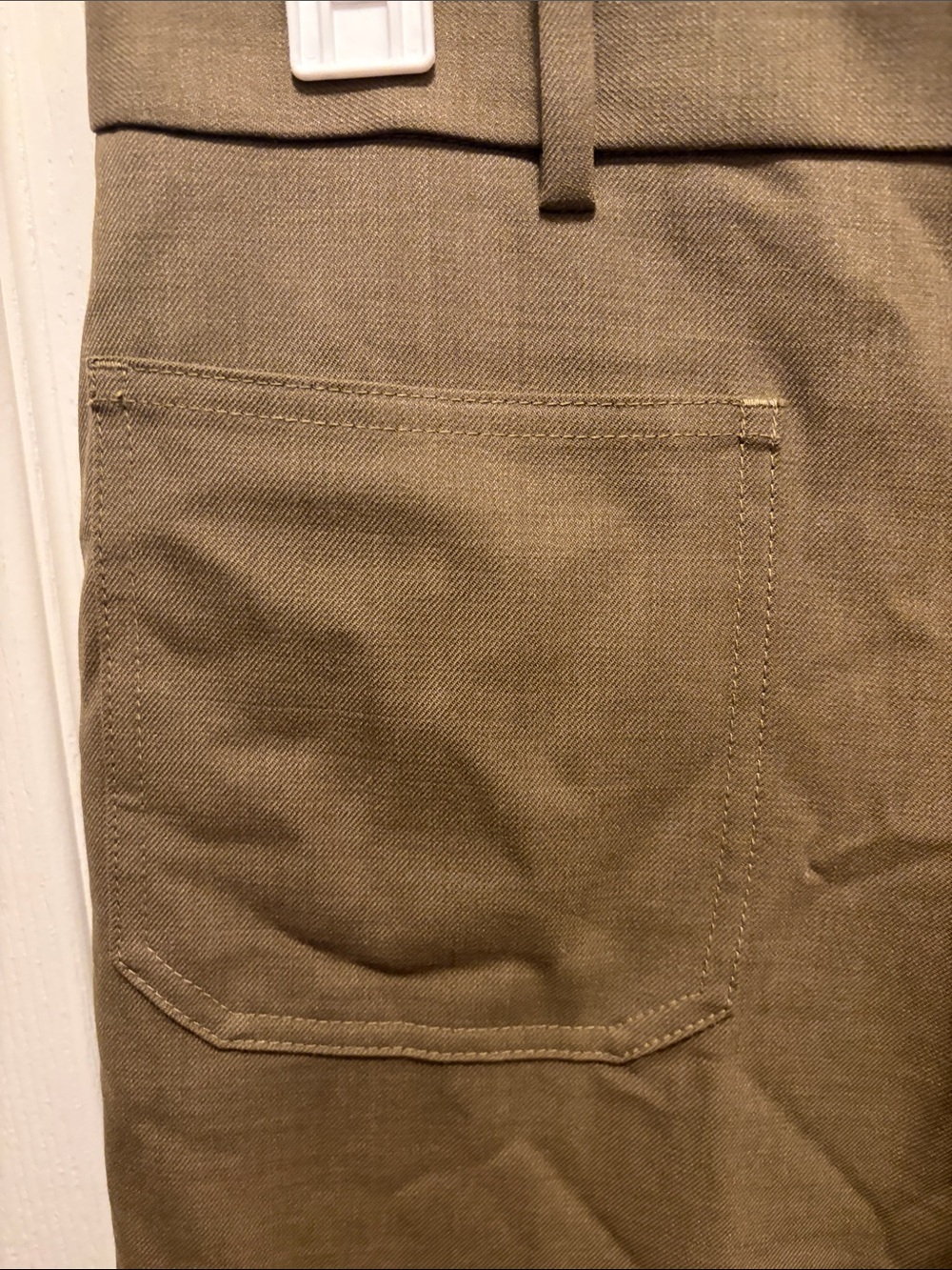 Madewell Wool Blend High-Rise Bootcut Trouser in Olive Melange - Picture 6 of 9